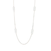 White Mother of Pearl Silver Chain